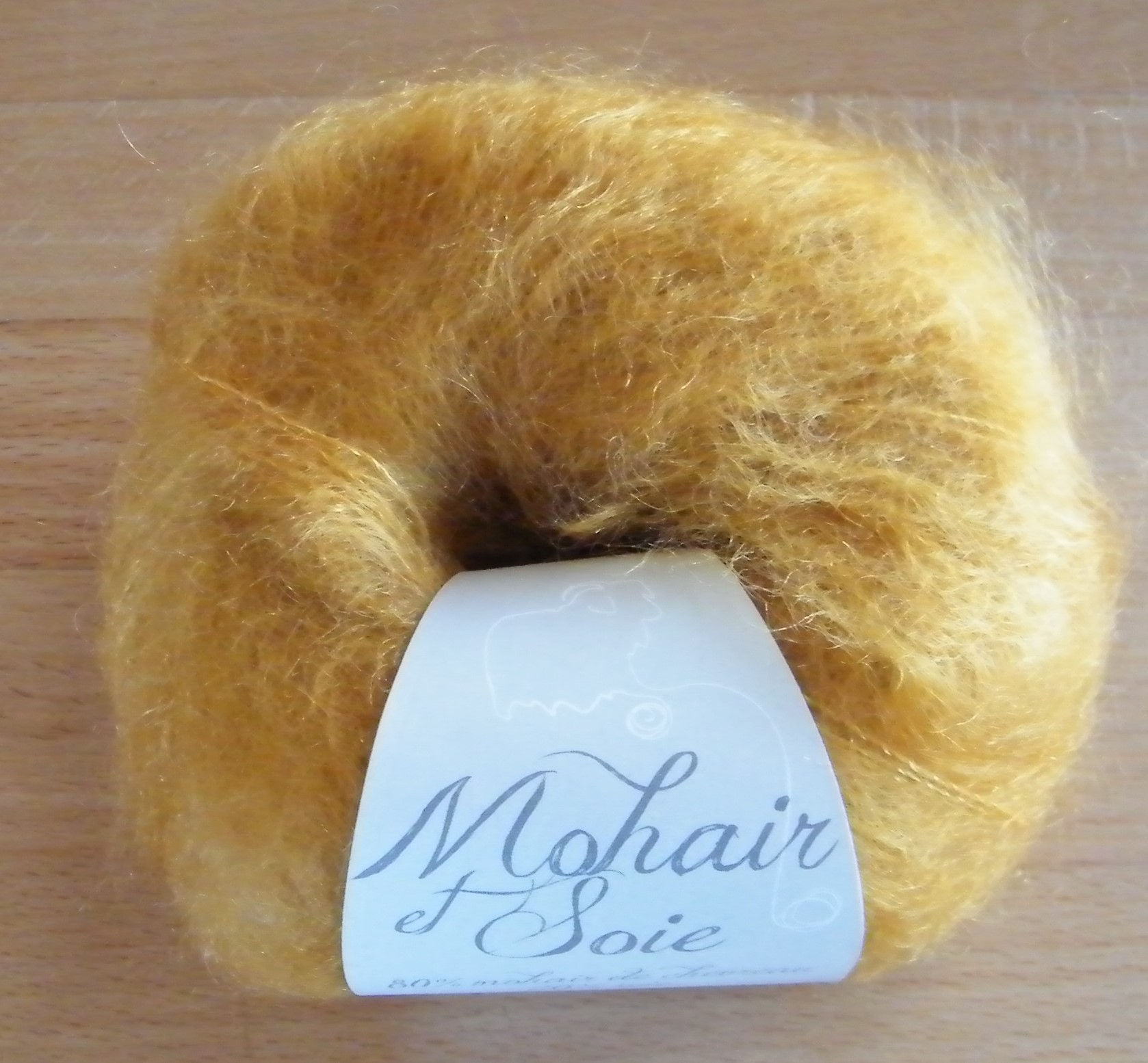 Pelote Mohair et soie "Moutarde"