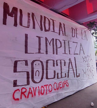 Asamblea Antimundialista exigió la devolución del Antimural de inmediaciones del Estadio Ciudad de México, acusaron a César Cravioto del Gobierno Capitalino de incumplir acuerdo