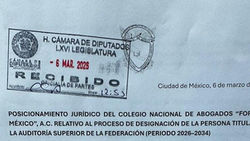 Colegio Nacional de Abogados “Foro de México”, A.C. presentó documento para expresar su opinión y postura del proceso de designación de la persona titular de la (ASF).