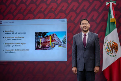 Martí Batres presentó “escuelas de captación” para aprovechar agua de lluvia en planteles de la CDMX