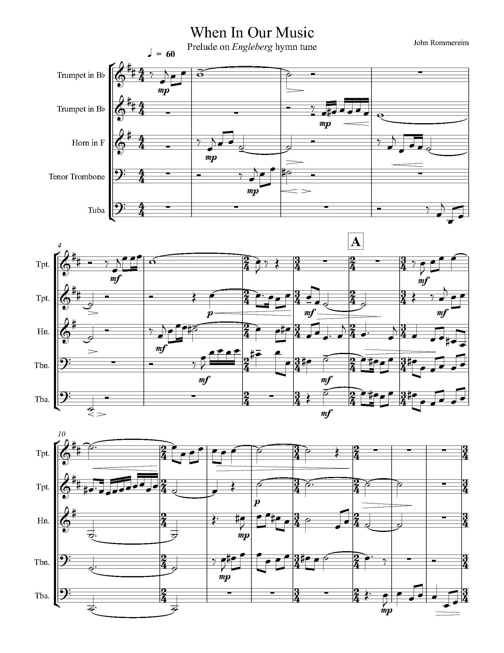 When in Our Music God is Glorified (brass quintet)