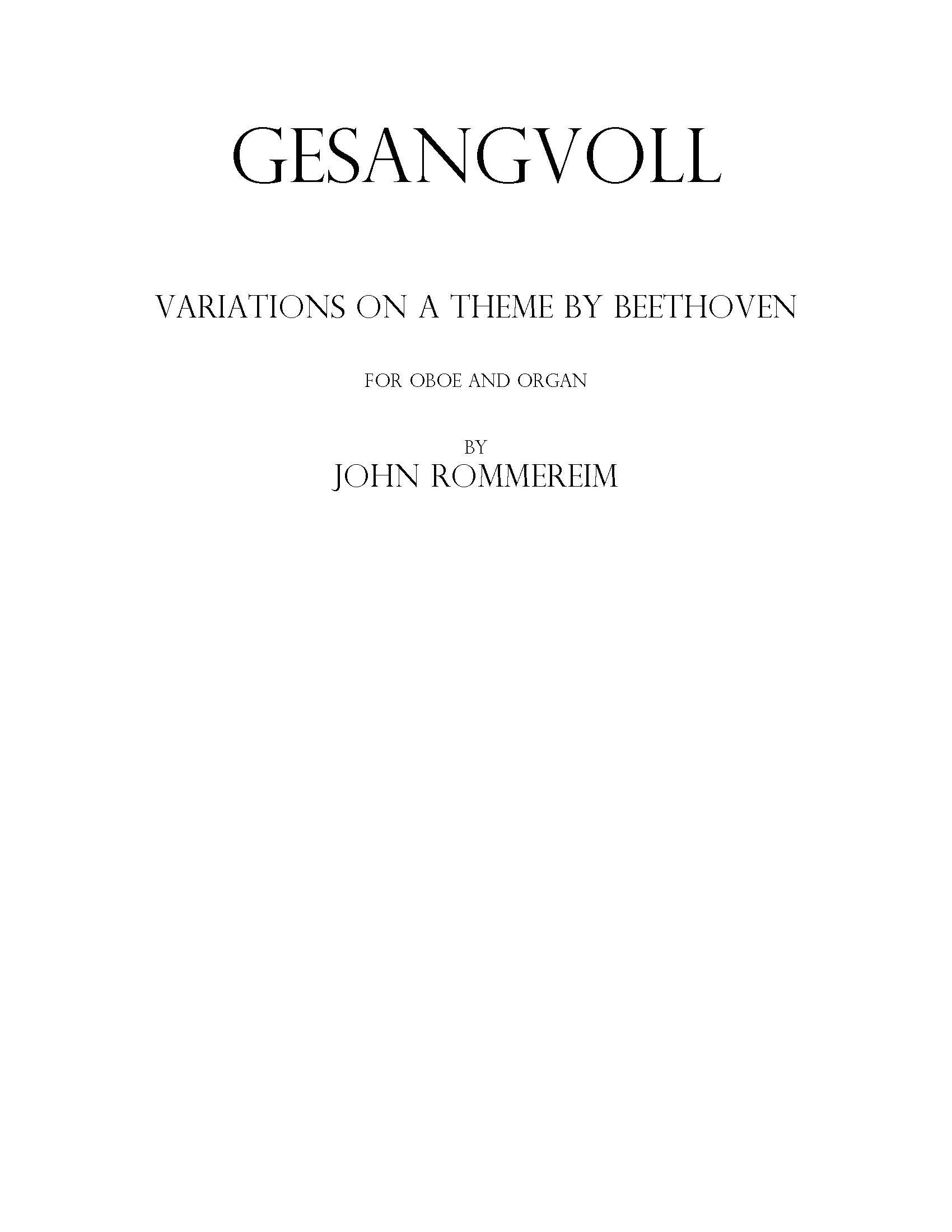 Gesangvoll: Variations on a Theme by Beethoven