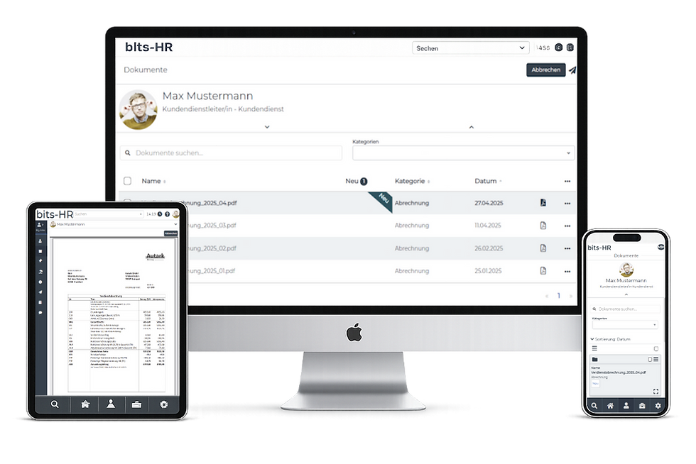 Die Personalsoftware bits-HR auf modernen Endgeräten