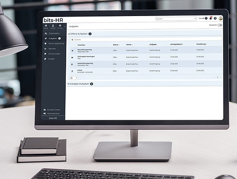 Ansicht der offenen Aufgaben in bits-HR mit individuell anpassbaren Freigabe- und Informationswegen.