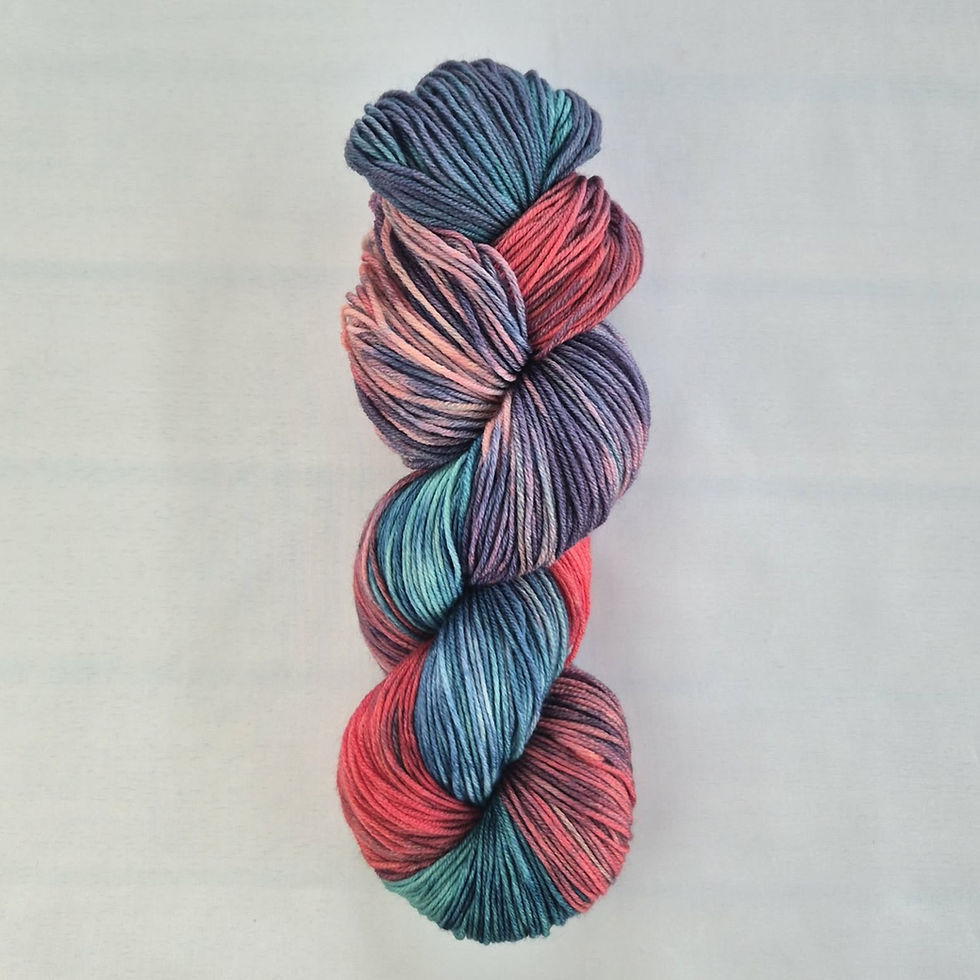 Thumbnail: Candy Apple Red and Teal 4 Ply / Fingering Weight Pure Merino Wool Yarn (Machine Washable) - 100 grams