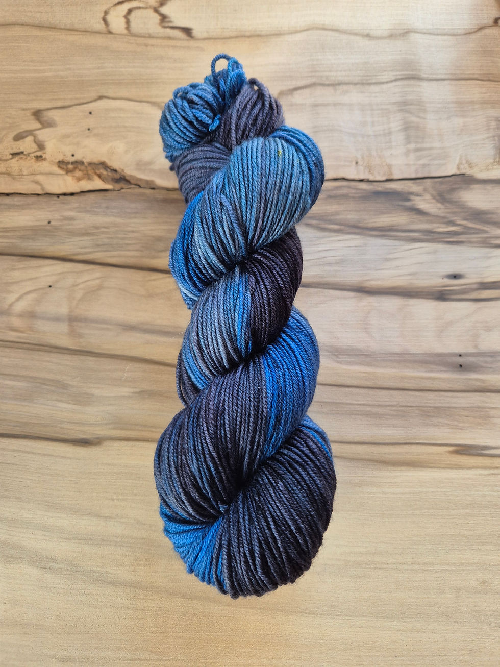 Thumbnail: Waves Black and Blue Variegated 4 Ply / Fingering Weight 100% Pure Merino Wool - Dark - 100 grams