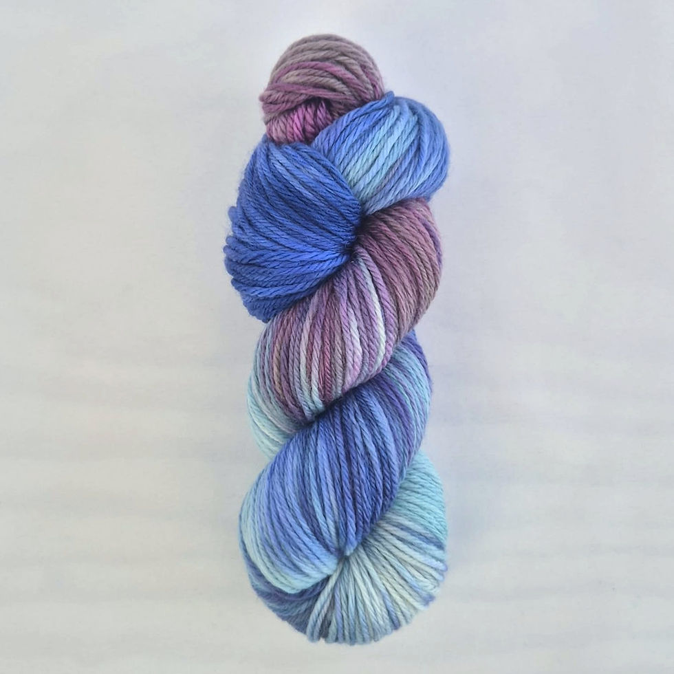 Thumbnail: Rock Pool Pure Merino Wool Blue and Purple Yarn (Machine Washable) - Skein - 100 gram skein