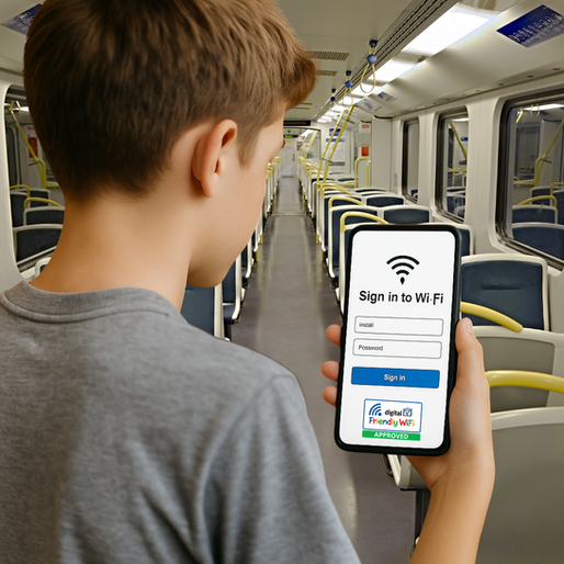 child on train