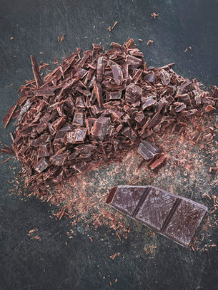Dark chocolate indent of dark background