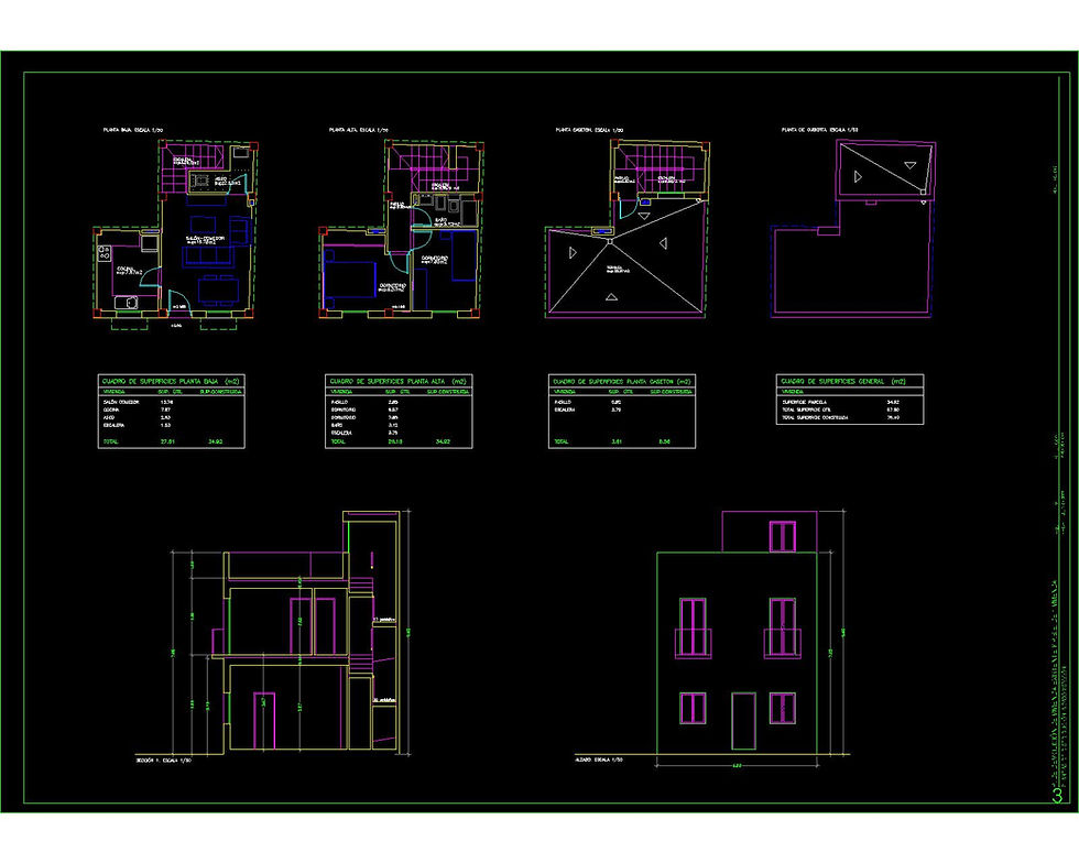 Miniatura: Proyecto Vivienda Unifamiliar entre Medianeras. Archivos editables