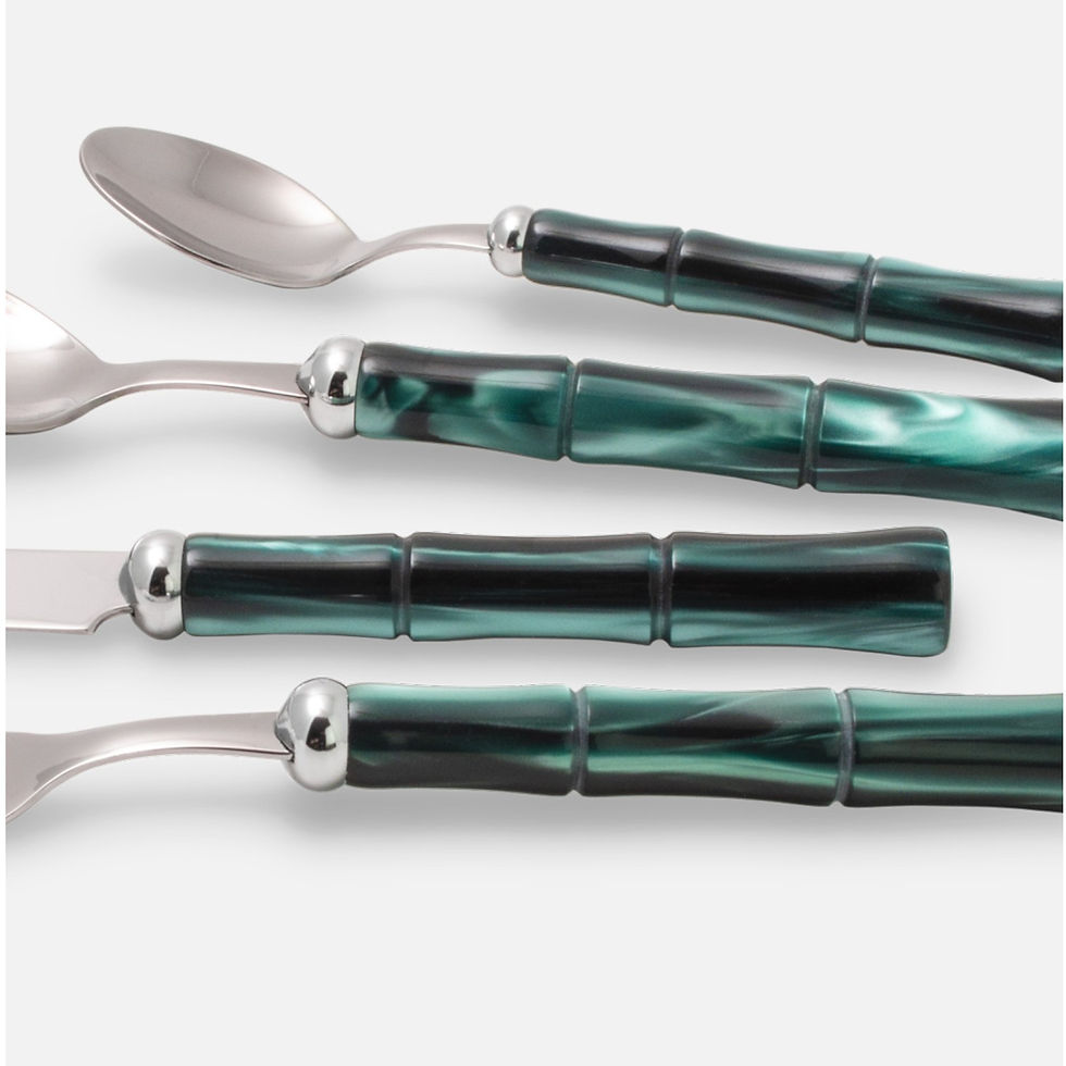 Bamboo-Style Stainless Steel Cutlery 9x Forks, 11x Spoons, 1x Knife $6 Each (1)