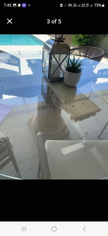 Thumbnail: Concrete outdoor Table with Glass top