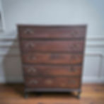 Dark Stain Mahogany Five Drawers Chest Of Drawers (Dimensions: 105x84x50) AU$150