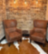 Second hand Chairs x2 with rug and table for home or office