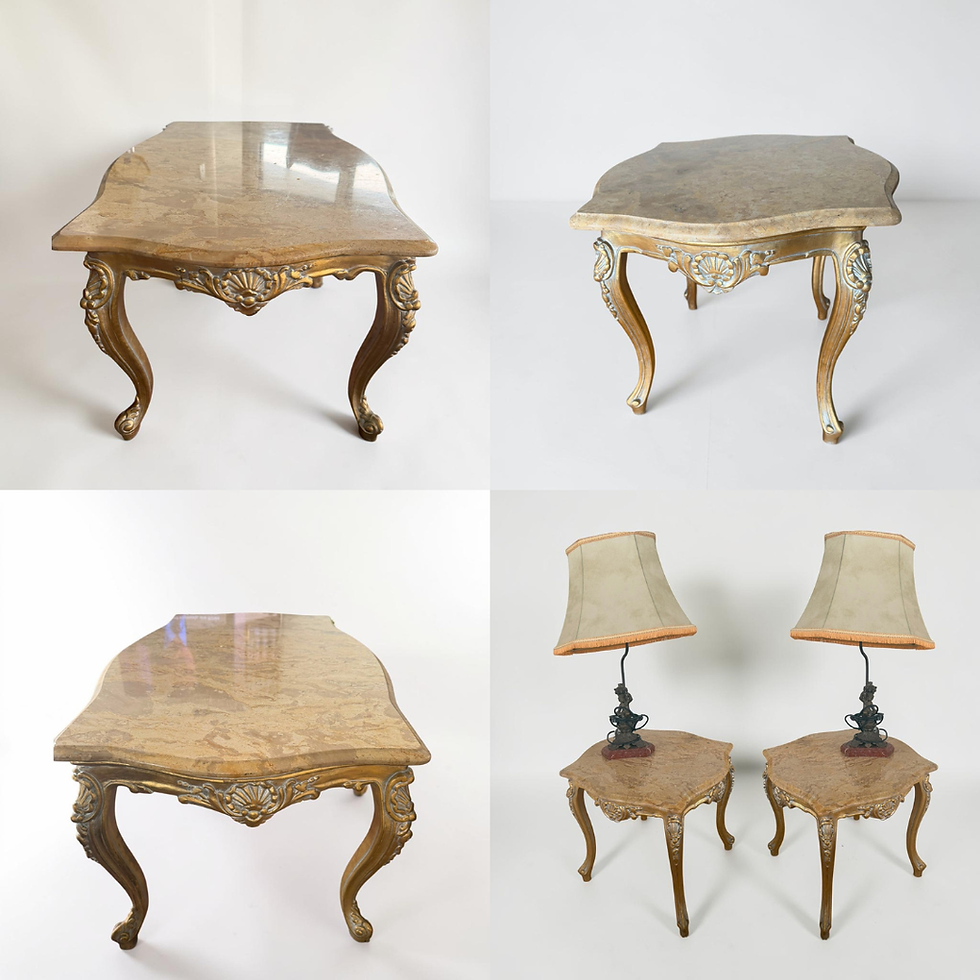 French Louis Xv Style Marble Top Coffee Table Set AU$599