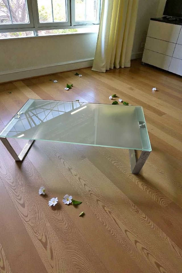 Glass Coffee Table with Modern Rectangular Design