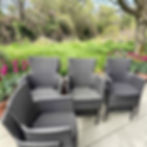 Outdoor Chair's x8 STACKABLE 🚛 $59.99 each .(Cushions included) 85x54x49 AU$59