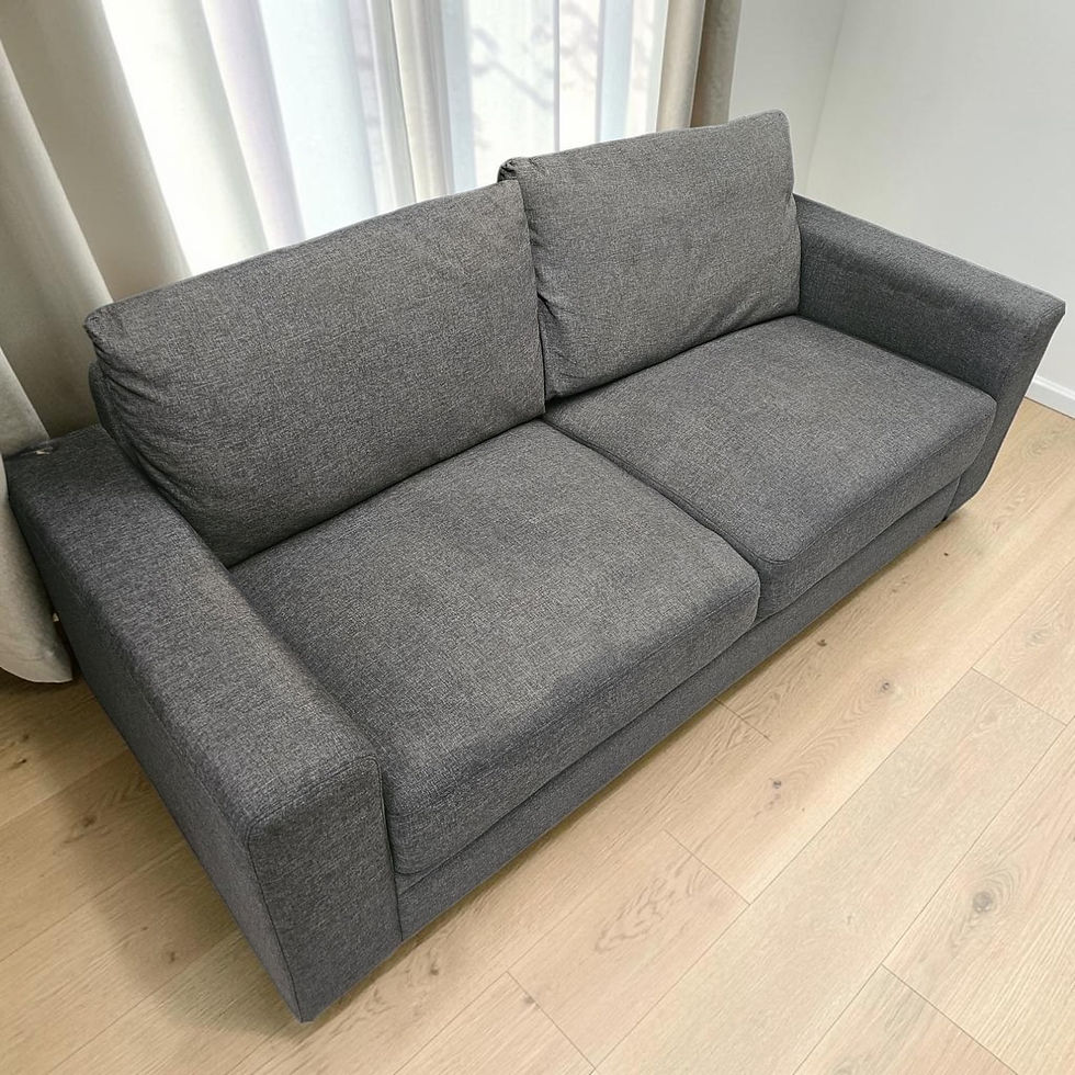 Dark Grey Two Seat Fabric Sofa (Dimensions: 70x196x90) AU$300