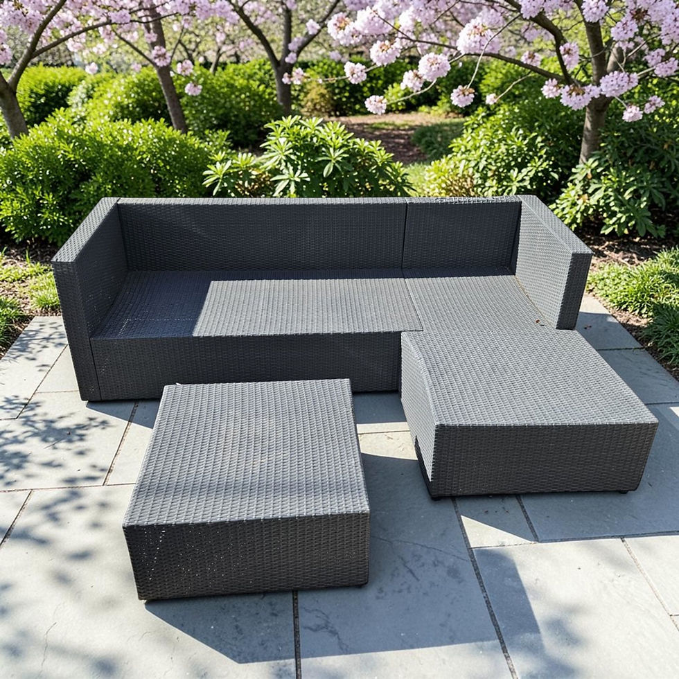 Wicker Outdoor Sofa And Ottoman Set (Dimensions 63x200x78 Chaise 141 Long) (1)
