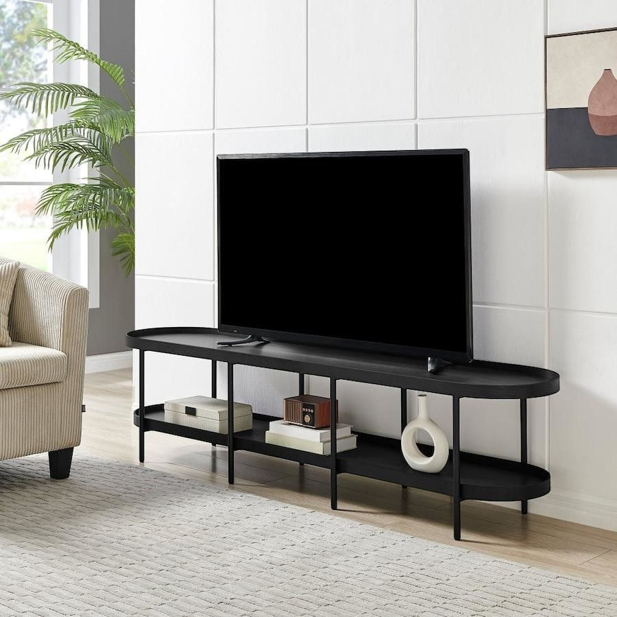Design Square Myla Lowline Wooden 2-Tier Entertainment Unit TV Stand 180cm Black AU$160