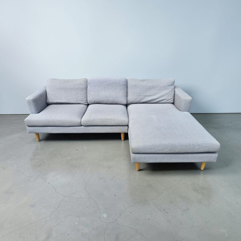 L-shape Sectional Sofa In A Light Grey Fabric (65x245x155) AU$399