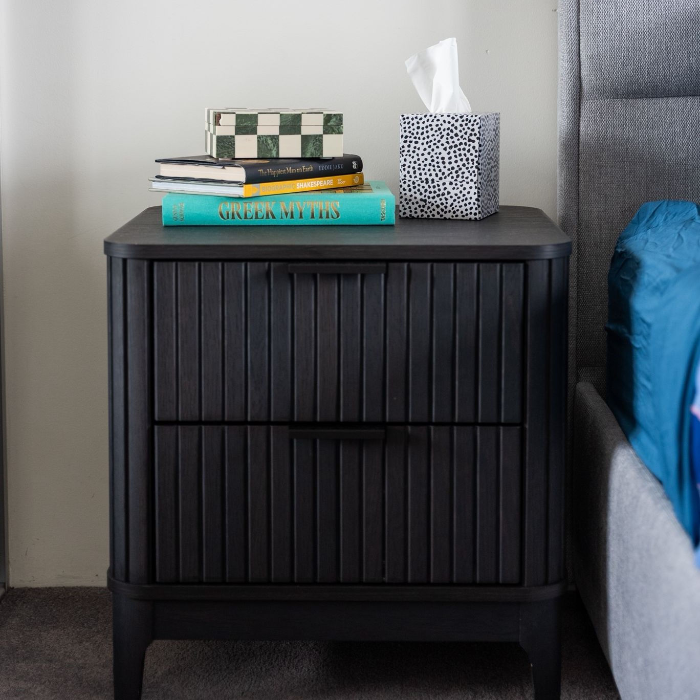 Antonio Black Bedside Table Set