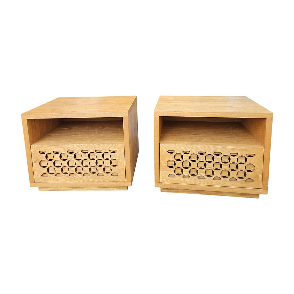 Thumbnail: Nightstands With Laser Cut Fretwork Patterns (Dimensions: 50x60x48)(Priced Each)