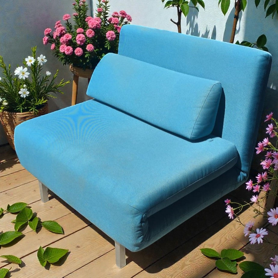 Premium Armchair Sofa Bed - Teal Fabric (80x90x75) AU$150