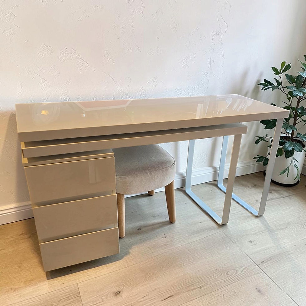 Gloss White ConvertibleAdjustable Return Desk