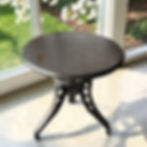 Industrial style adjustable metal side table (69 x 56cm) AU$300