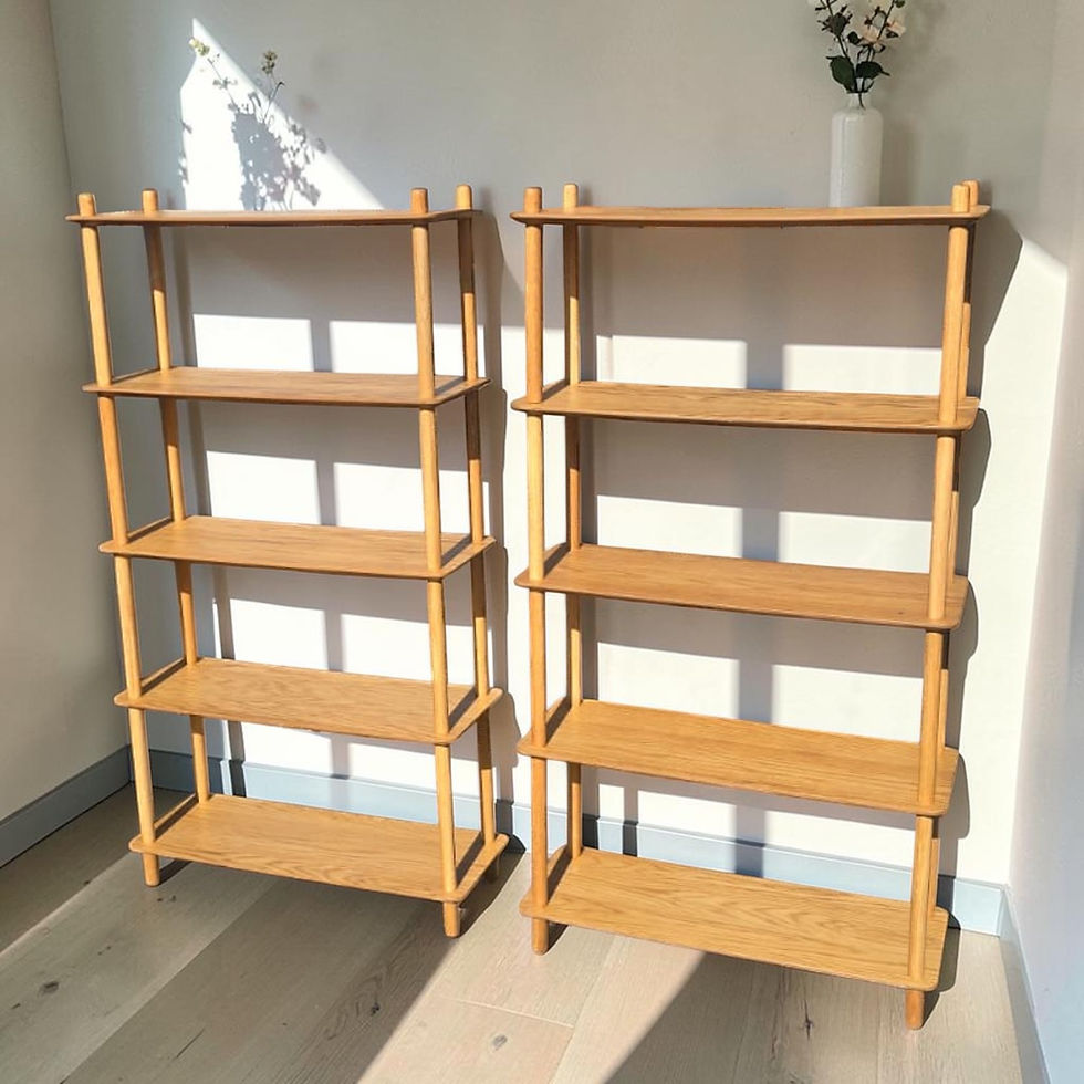 Pair Of Natural Oak Wooden Open-Shelf Bookcases (Priced Each) AU$150