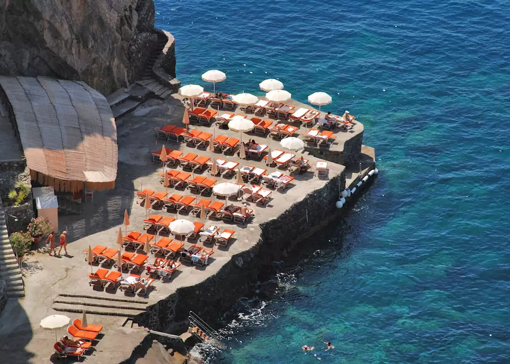 Sunbathing and swimming platform at Il San Pietro di Positano