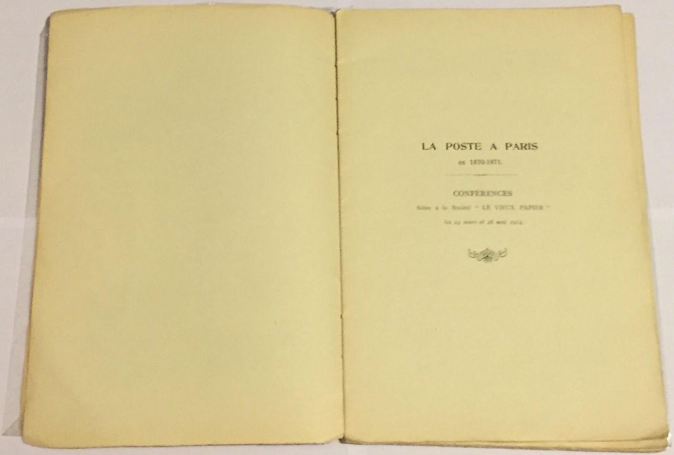 Miniature : Livre la Poste à Paris pendant le Siège et sous la Commune Ballons Montés