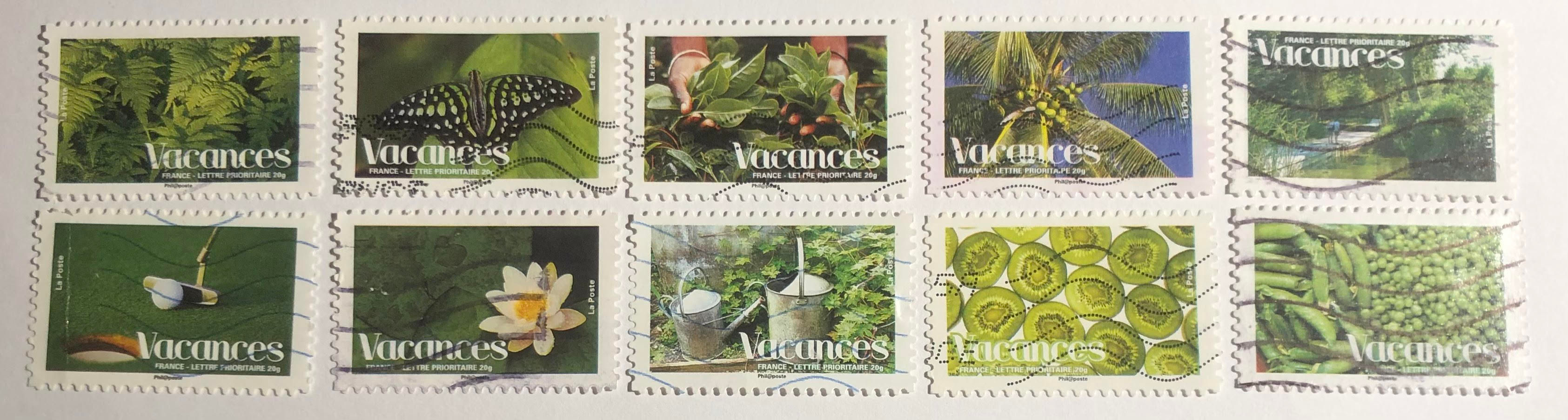 Série des Vacances n°4186 à 4195 oblitérés