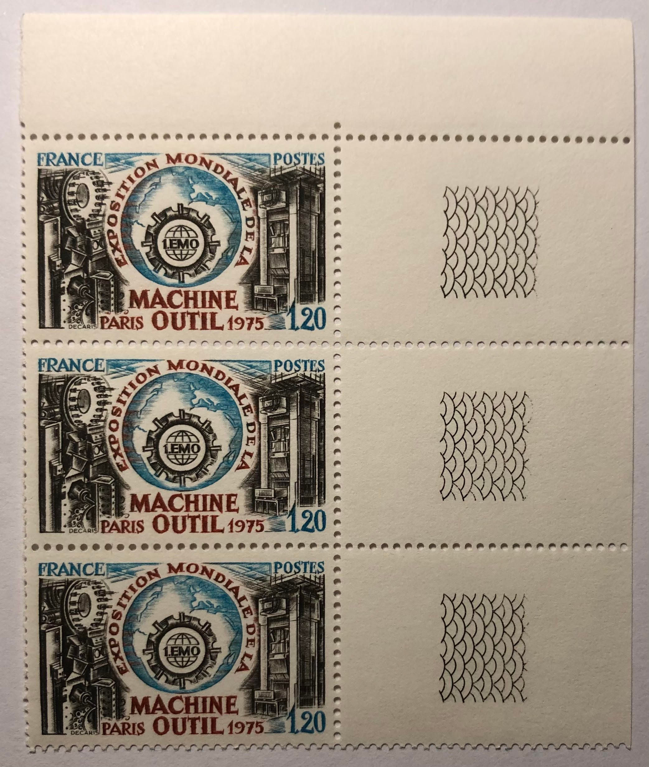 Bloc de 3 timbres n°1842 neufs**