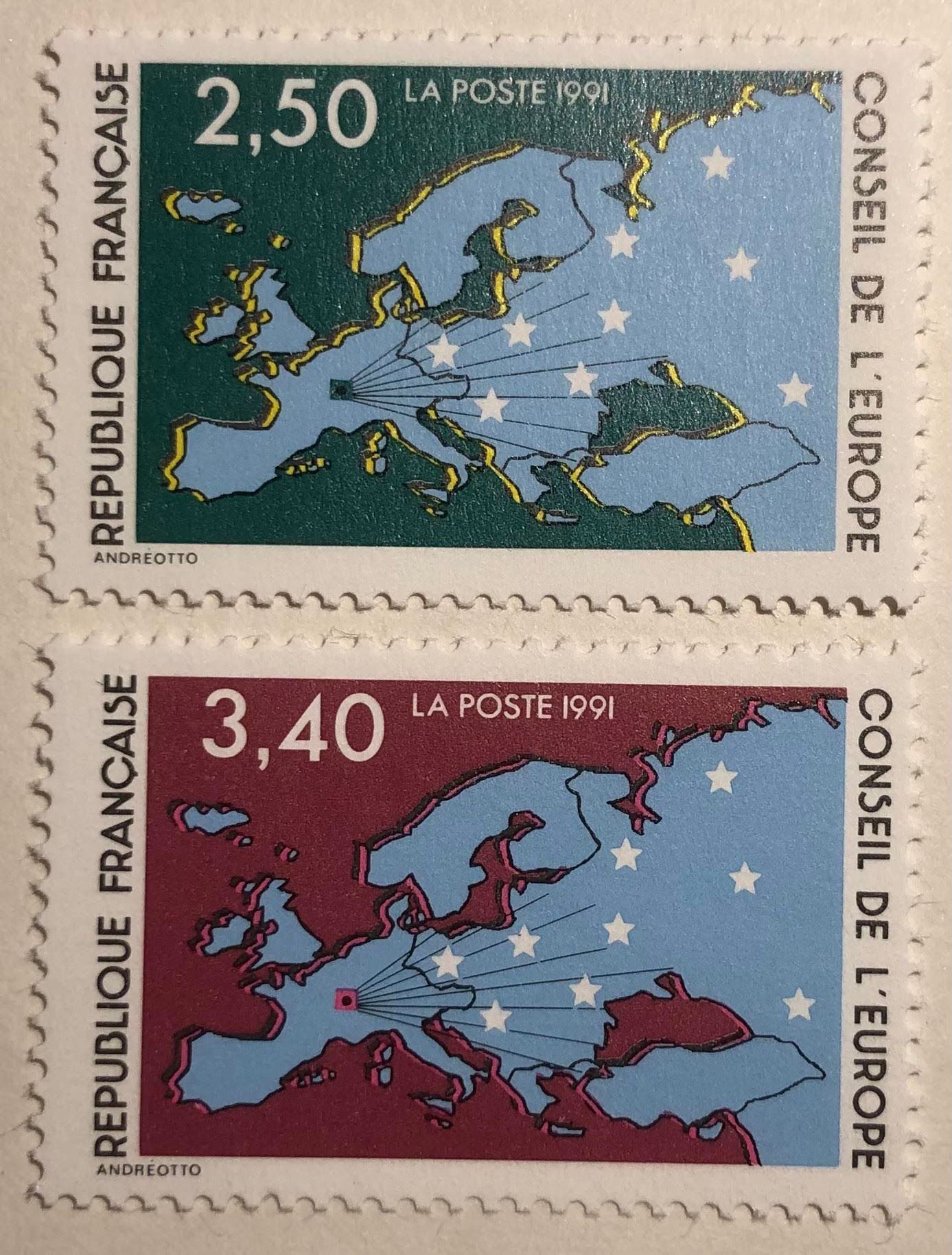 Série Conseil de l’Europe n°106 à 107 neufs**