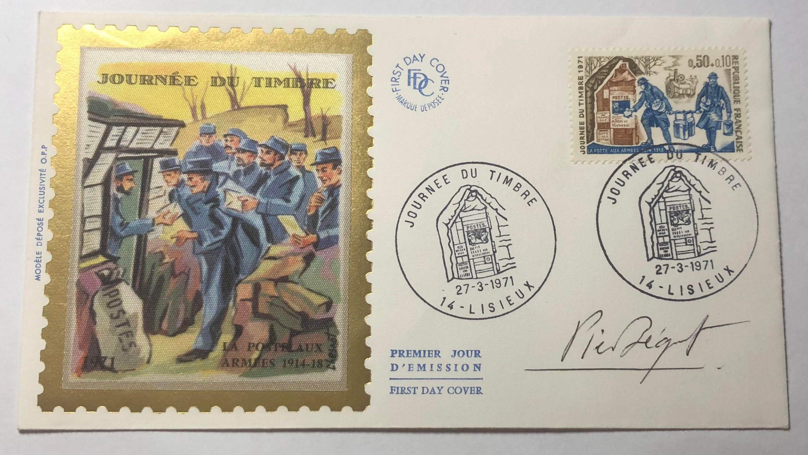 Enveloppe Premier jour d’émission à l’effigie de la Journée du Timbre 1971