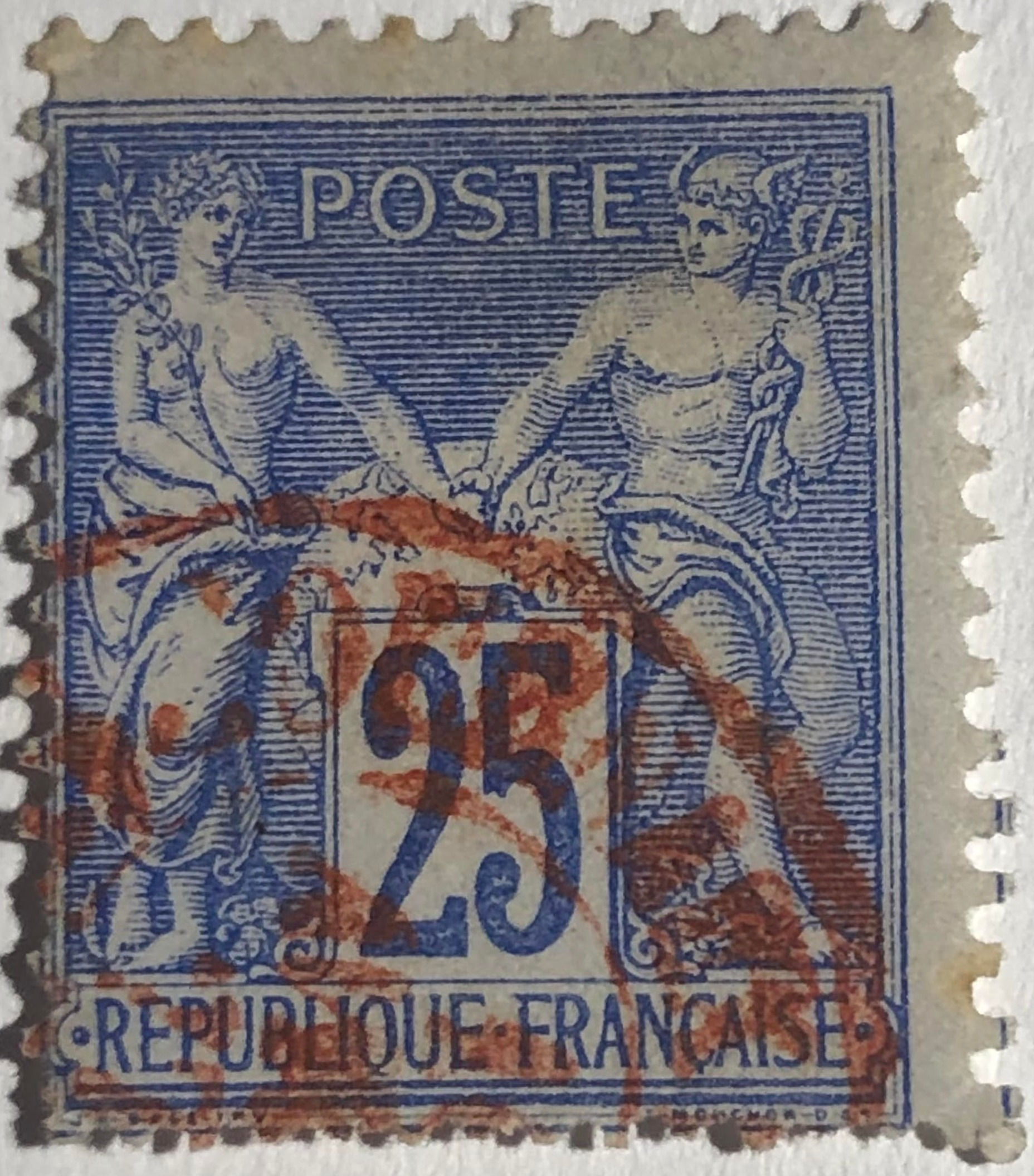 Timbre Sage n°78 avec C.A.D rouge