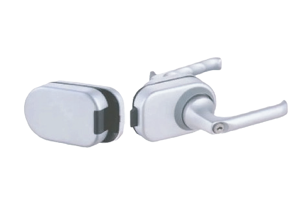 يد مكتب مع قفل صيني على زجاج حجم صغير ألمنيوم