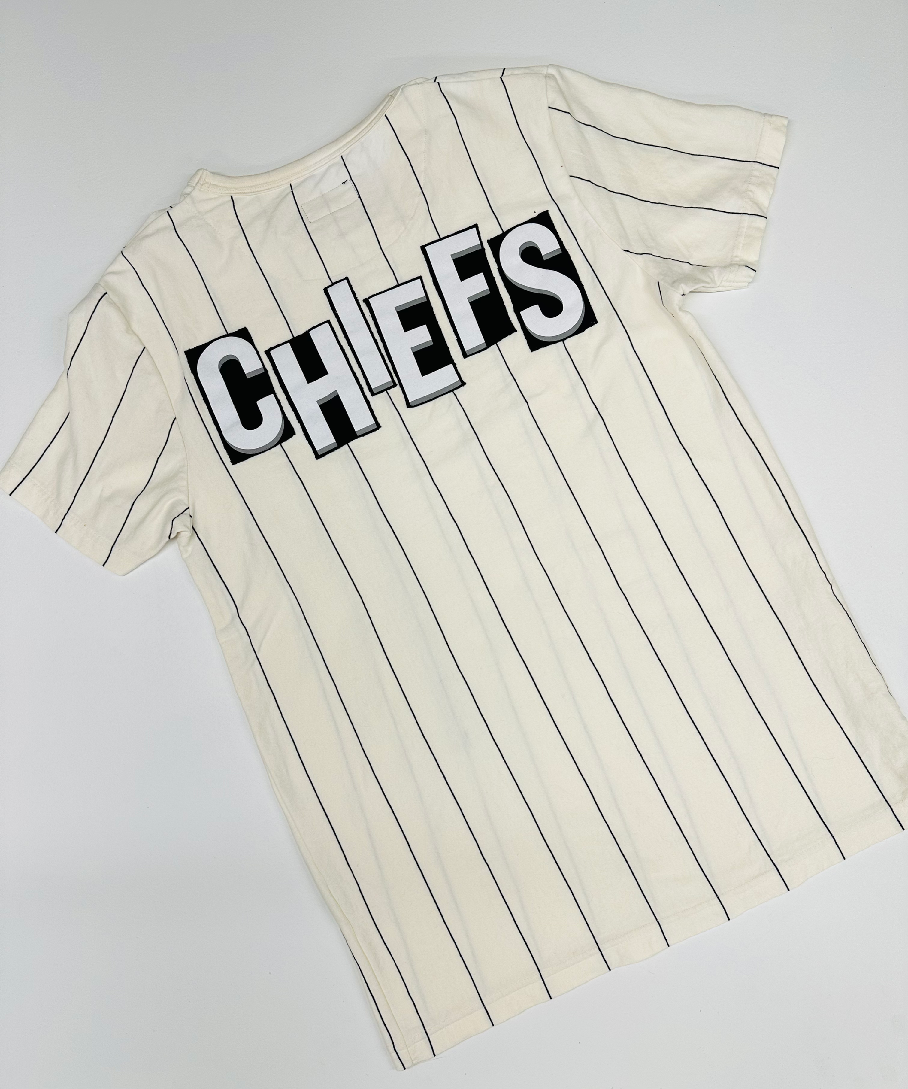 Rework KC Chiefs Neutral Striped Top