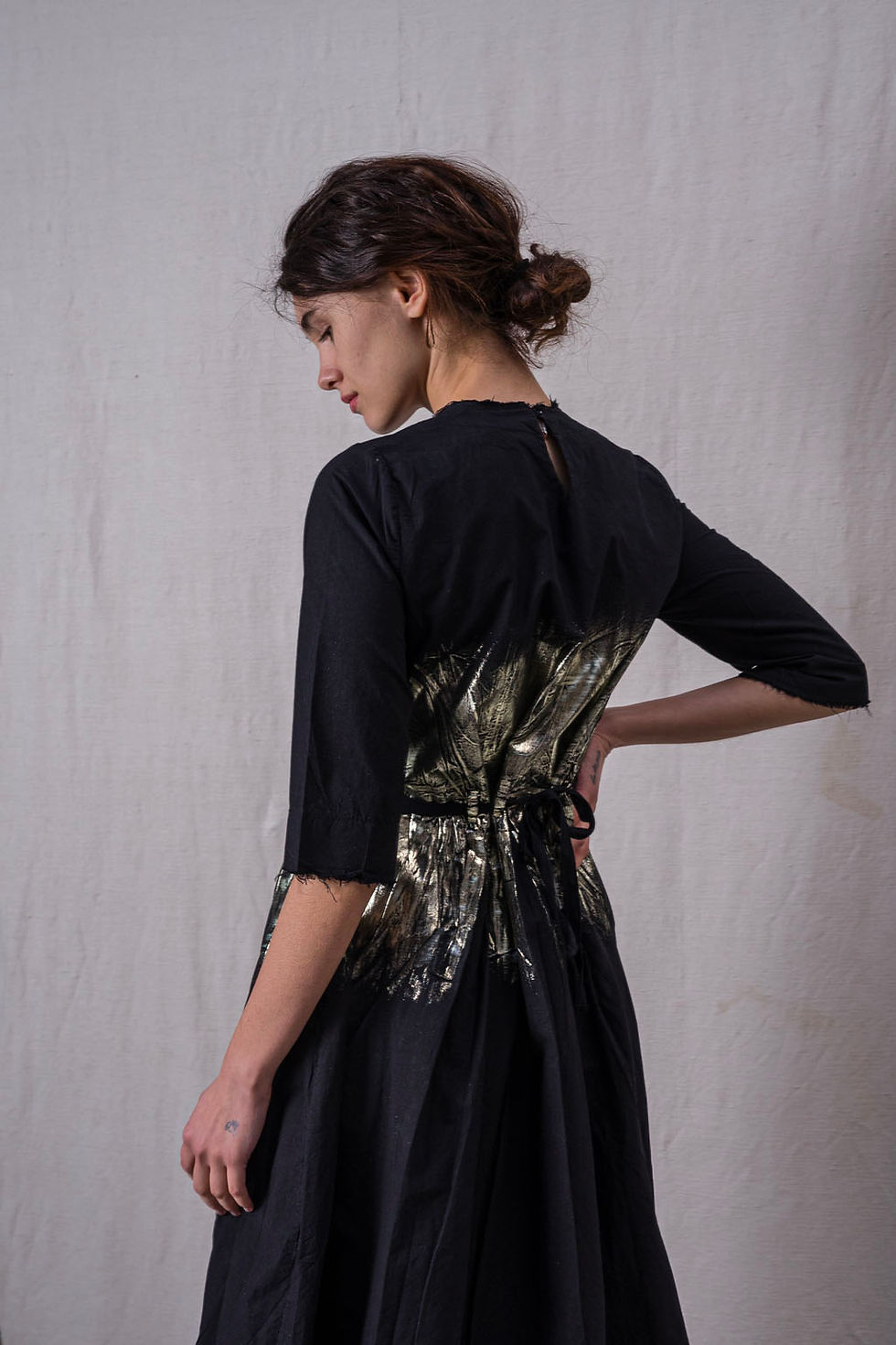 Thumbnail: Metallic Applique Dress Dominga  - 24372
