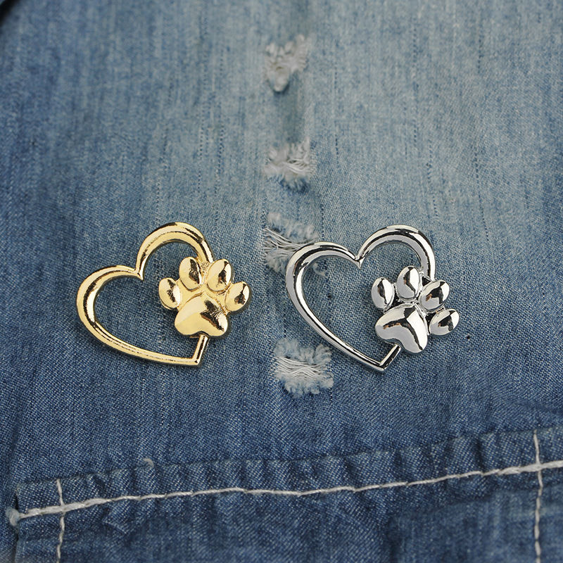Paw Heart Brooch