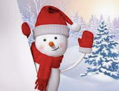 snow man looking out