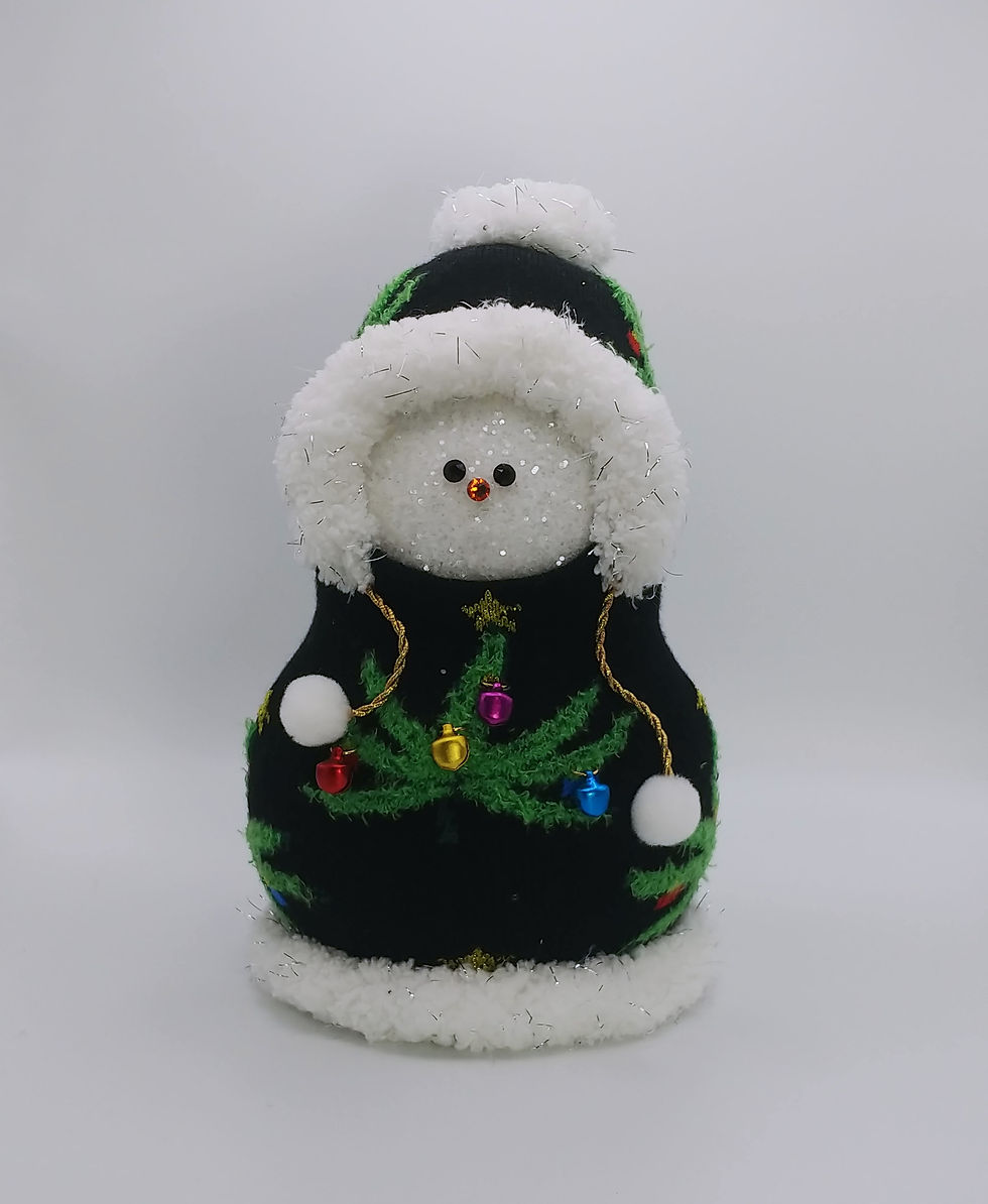 3D printed and handcrafted snowman decoration, sure to lift your spirits.