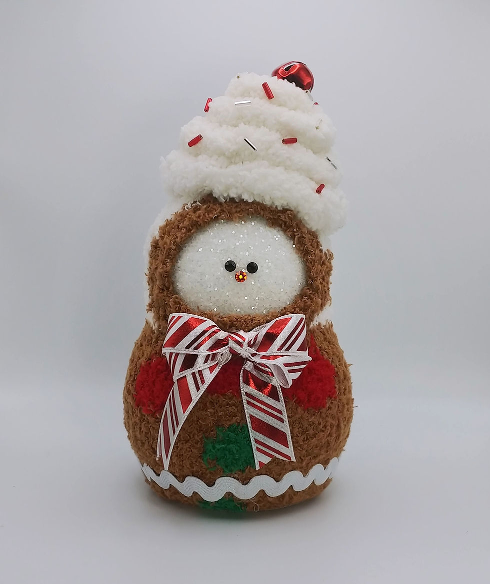 3D printed and handcrafted snowman decoration for you or a friend, The perfect white elephant gift.