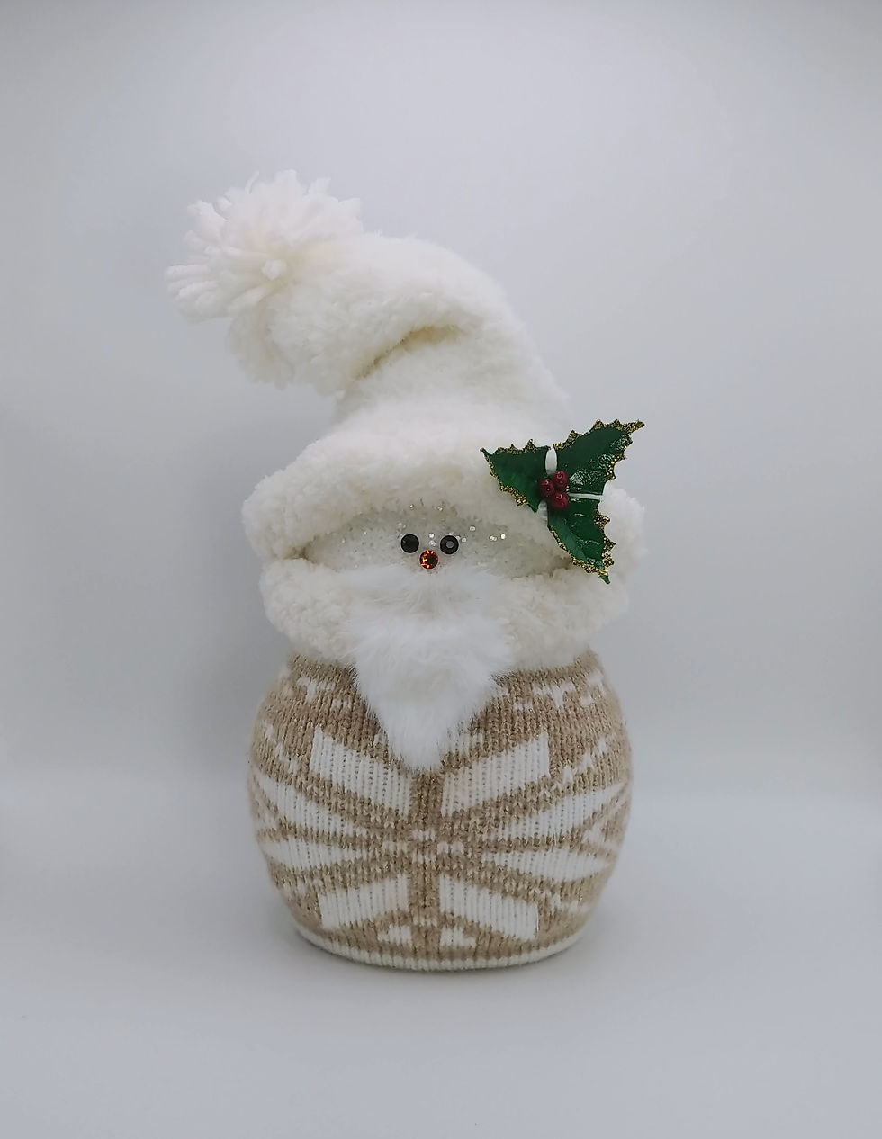 Farmhouse style Santa snowman. 3d printed and handcrafted by Snow Elfyz.