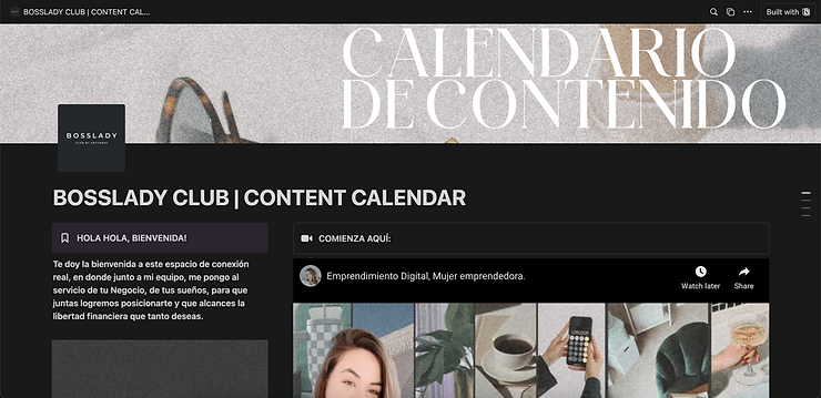 Plantilla en Notion: Planificación de Contenido.