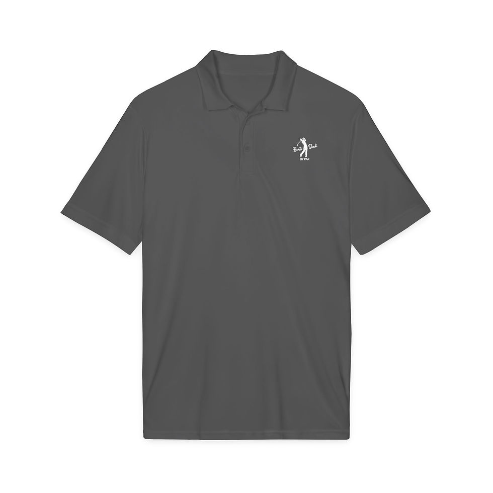 Thumbnail: Embroidered Polo Shirt — White Best Dad By Par Chest Logo