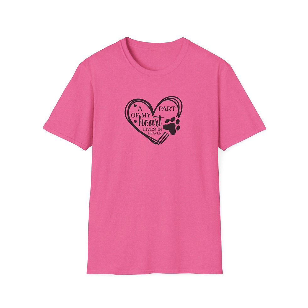 Thumbnail: Dog Lover Heart T-Shirt — "A Part of My Heart Lives in" Paw Print Tee
