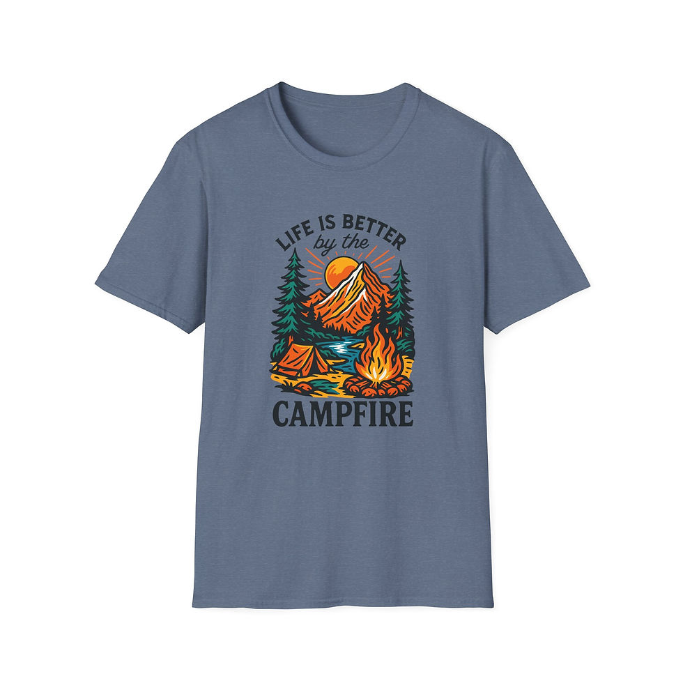 Thumbnail: Campfire T-Shirt — "Life Is Better by the Campfire" Outdoor Camping Tee